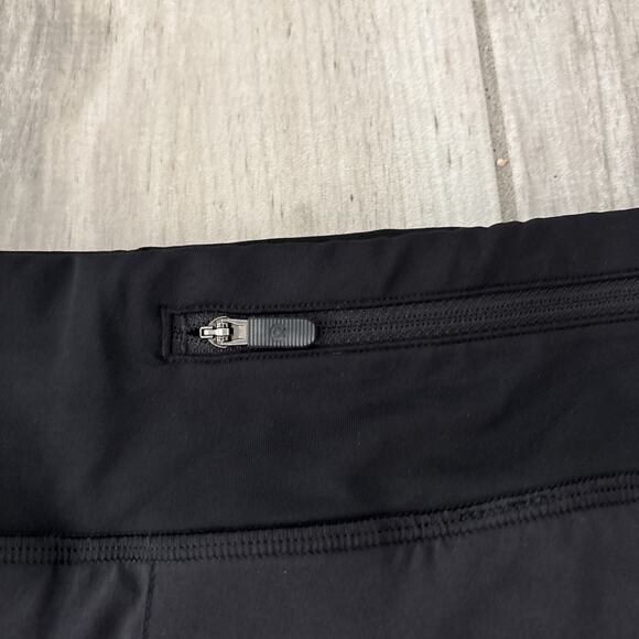 Lululemon Skirt Womens Sz 8 Black Pace Rival Pleated Back Running Skort Zip - Picture 10 of 11